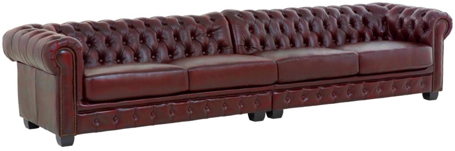 Sofa Chesterfield 6-Sitzer Echtleder Bild 1