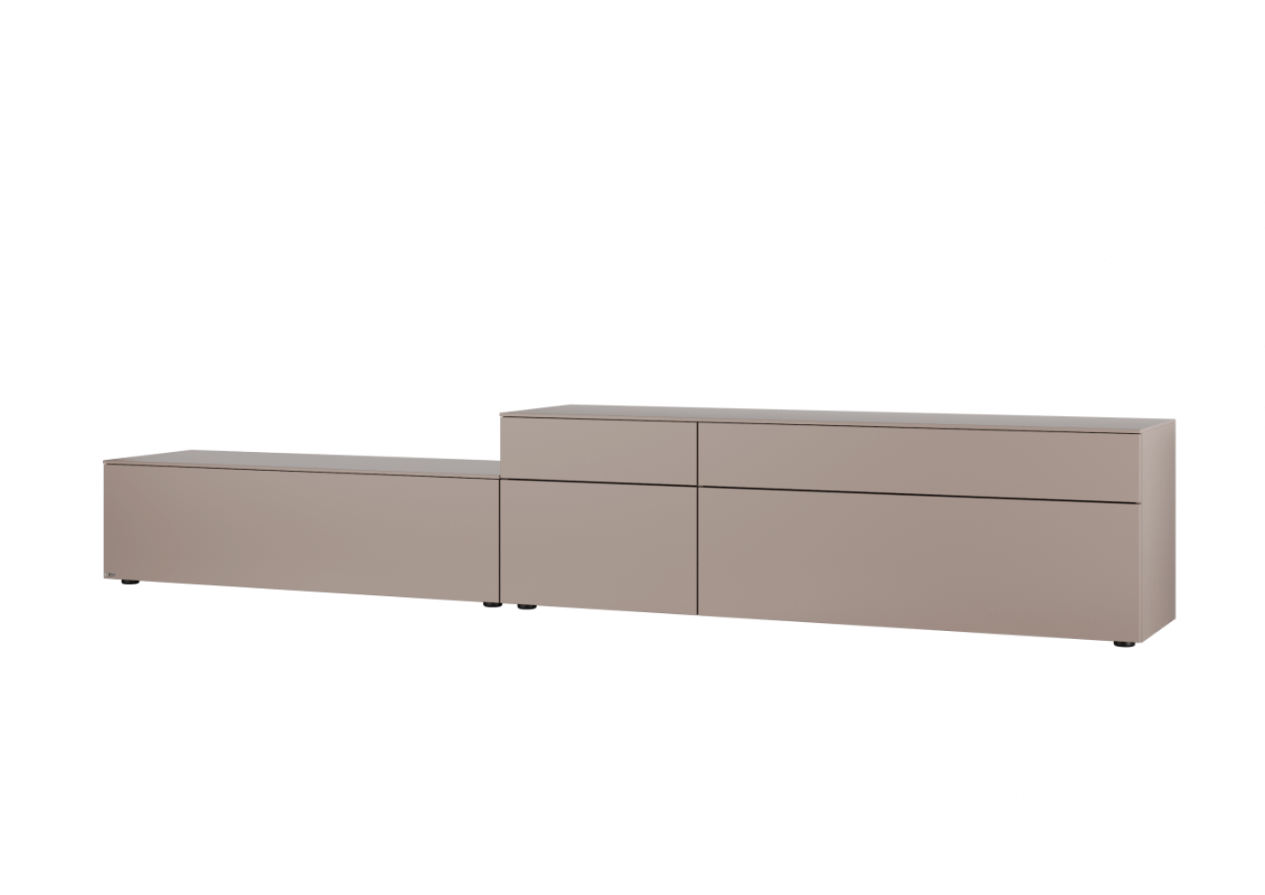 Merano Lowboard | Lack titangrau 3533 3503 spiegelbildlich links Rechts 9402 - TV-Vorbereitung inkl. Kabeldurchlass 9167 - 1 x Geräteauszugboden, 90 cm, T 41 cm, hinter Klappe Lowboard Bild 1