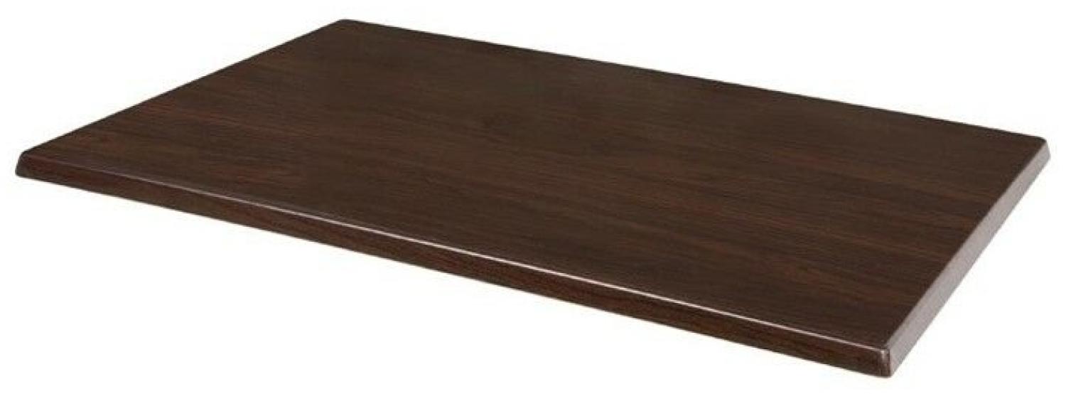 Bolero Rechteckige Tischplatte Dunkelbraun, 120 x 80cm, Vorgebohrt Bild 1