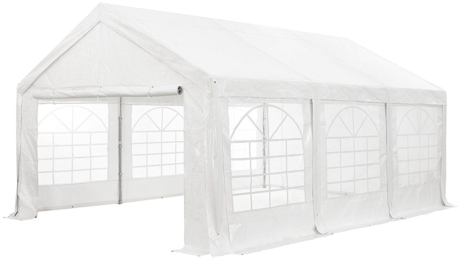 Juskys Partyzelt Gala 4 x 6 m - UV-Schutz Plane, flexible Seitenwände - Pavillon stabil, groß - Outdoor Party Garten - Zelt Festzelt Weiß Bild 1