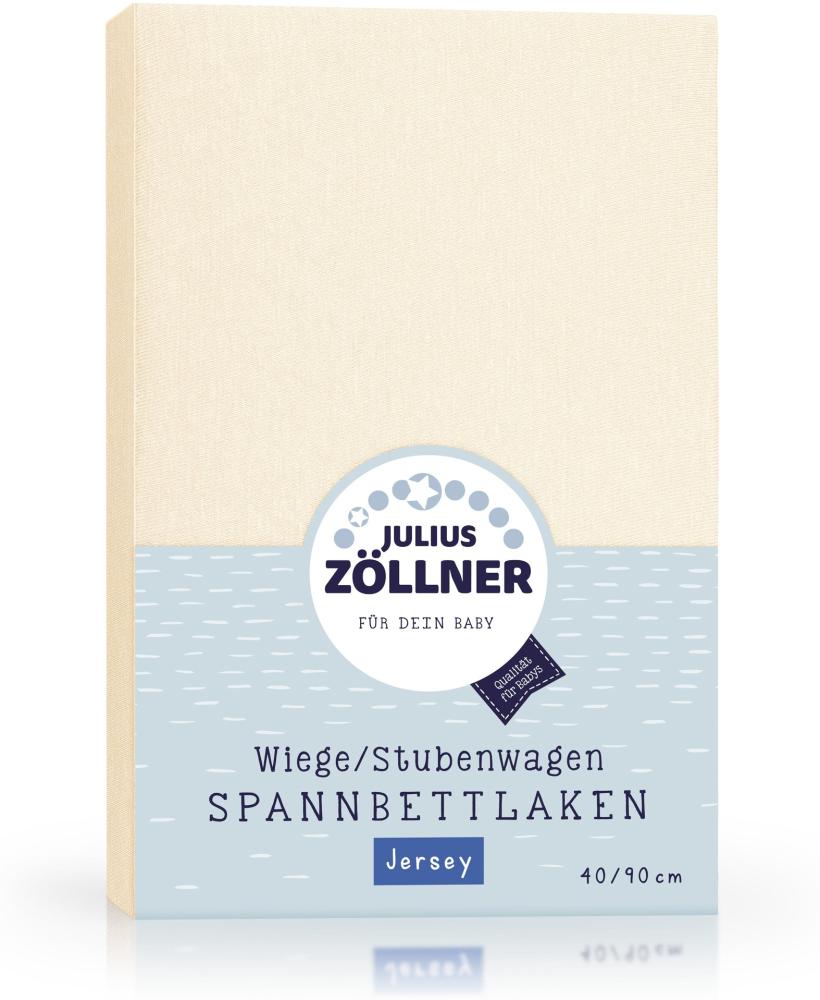 Julius Zöllner 8330013230 Jersey Spannbetttuch für Wiegen 90x40 und Stubenwagen, Farbe: ecru Bild 1
