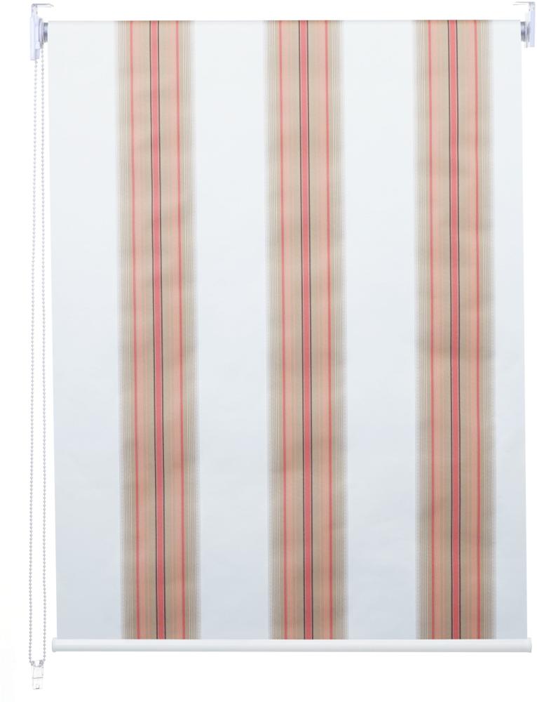 Rollo HWC-D52, Fensterrollo Seitenzugrollo Jalousie, 110x230cm Sonnenschutz Verdunkelung blickdicht ~ weiß/rot/beige Bild 1