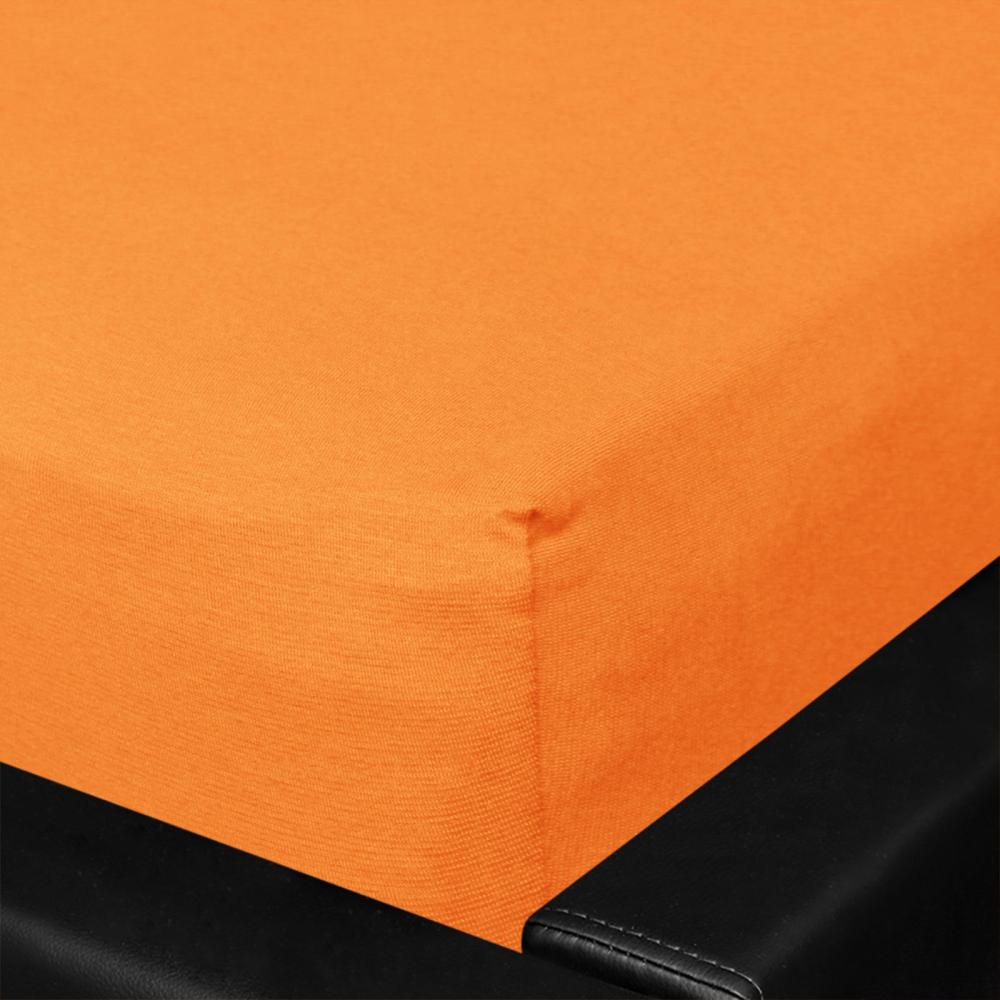 BettwarenShop Jersey Spannbettlaken Multi-Stretch | 140x200 - 160x220 cm | orange Bild 1