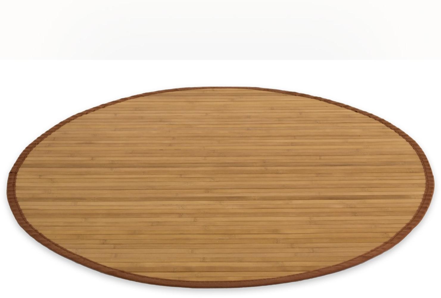 Homestyle4u Teppich, rund, Bambus braun, Ø 200 cm Bild 1