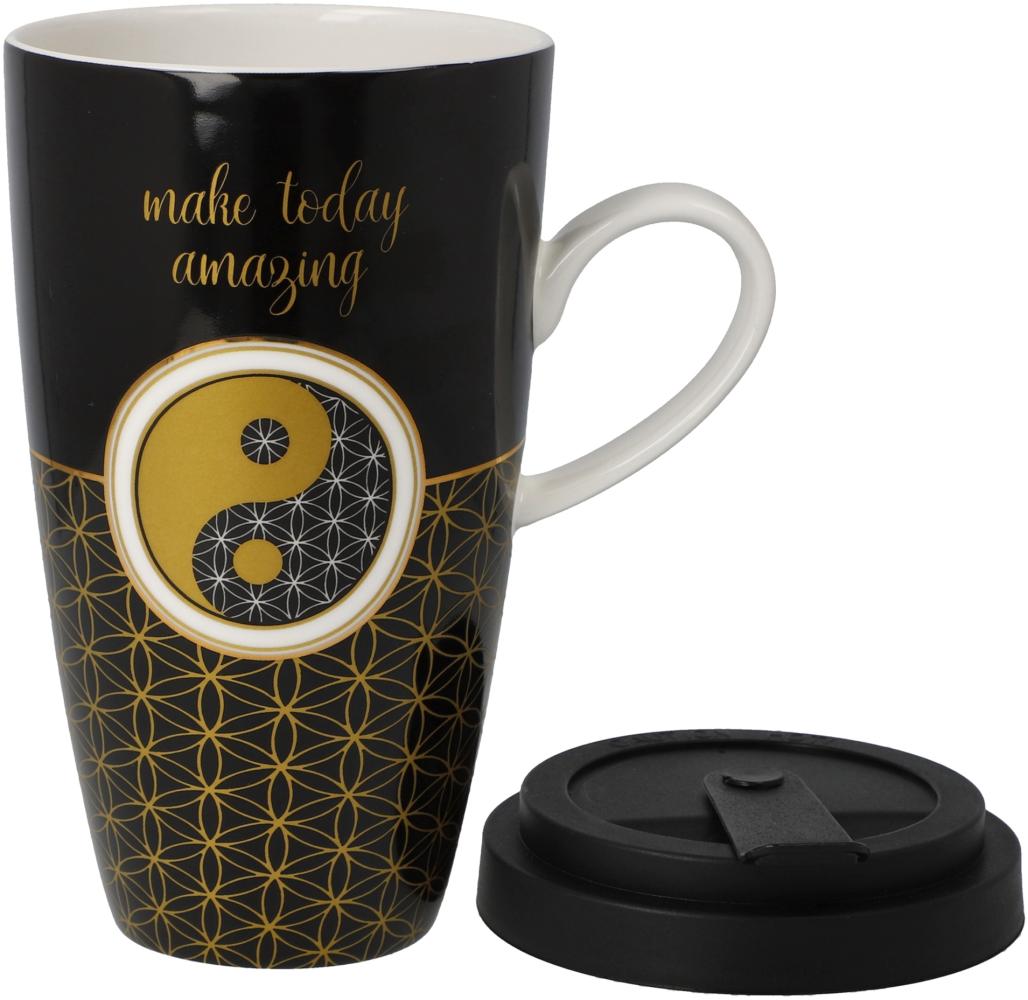 Goebel Mug To Go - Yin Yang Schwarz, Trinkbecher, Kaffeebecher, Fine Bone China, Schwarz, 23500651 Bild 1