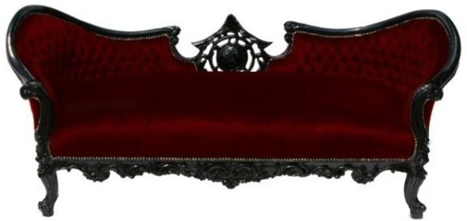Casa Padrino Barock Sofa Vampire Bordeauxrot / Schwarz- Limited Edition - Lounge Couch Bild 1