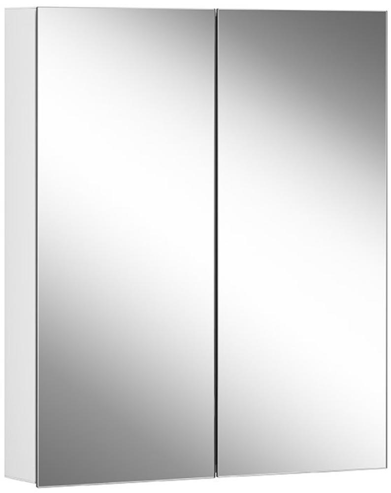 Schneider EASY Line Comfort Spiegelschrank, 2 Doppelspiegeltüren, Steckdose links, 60x70x12cm, 177. 063, Ausführung: EU-Norm/Korpus weiss - 177. 063. 02. 02 Bild 1