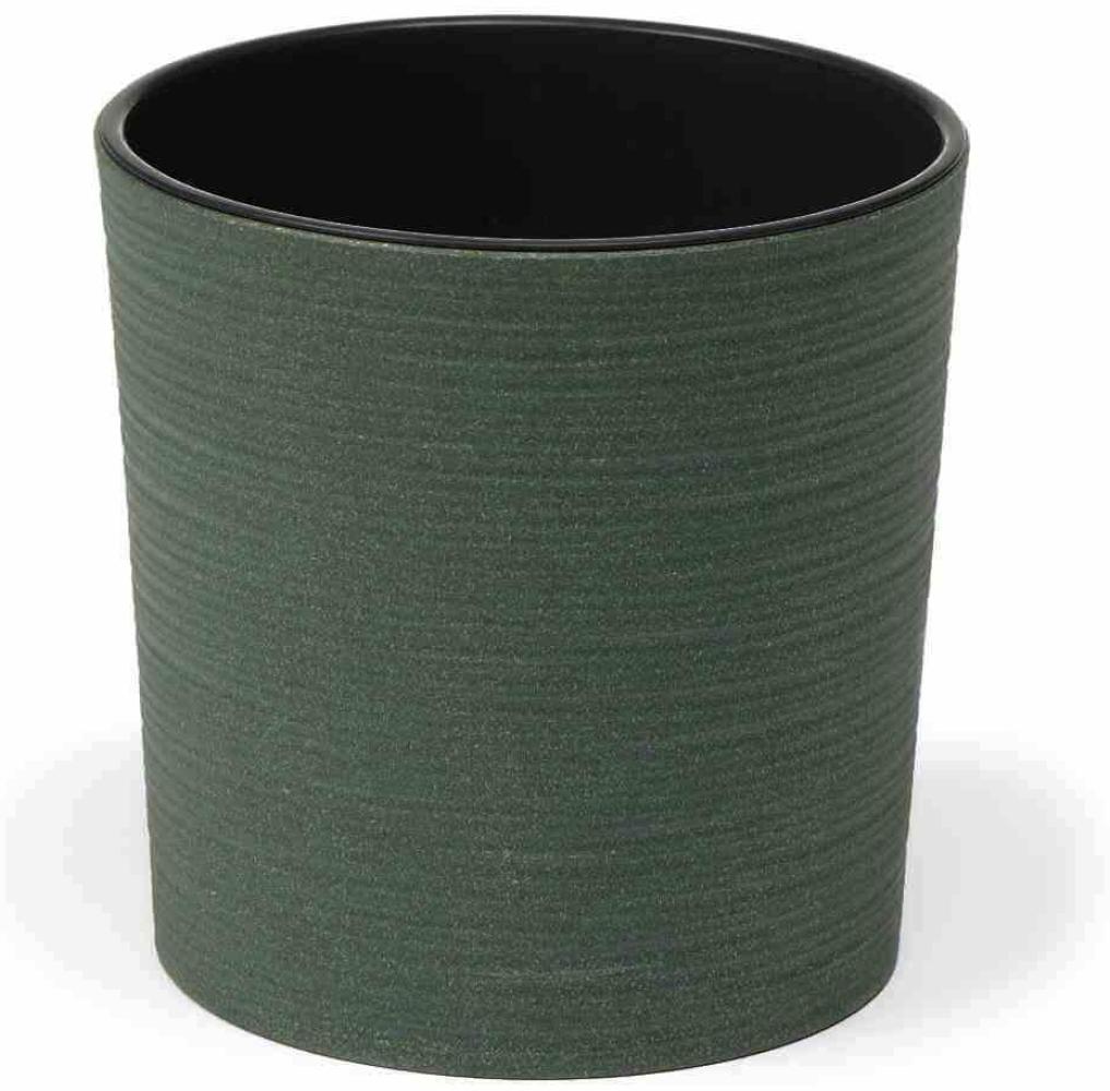 SIENA GARDEN Pflanzgefäß ECO Lens, grün, Ø 30 x 30,5 cm Kunststoffgefäß mit Holzfaseranteil und Einsatz Bild 1