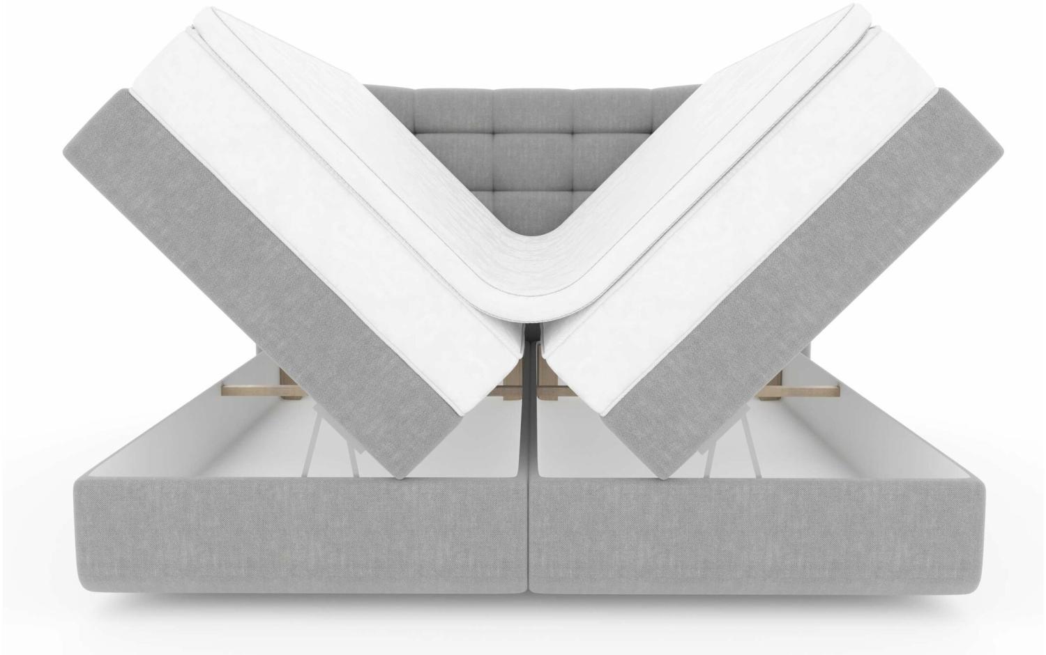 Stylefy Santorini Boxspringbett Strukturstoff INARI Beige 160x200 cm Bonell-Federung Bild 1