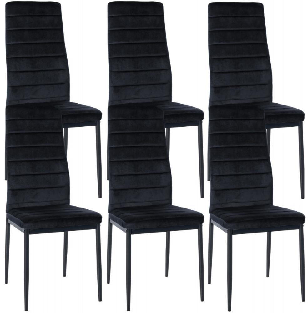 6er Set Esszimmerstühle Mayfair Samt (Farbe: schwarz) Bild 1