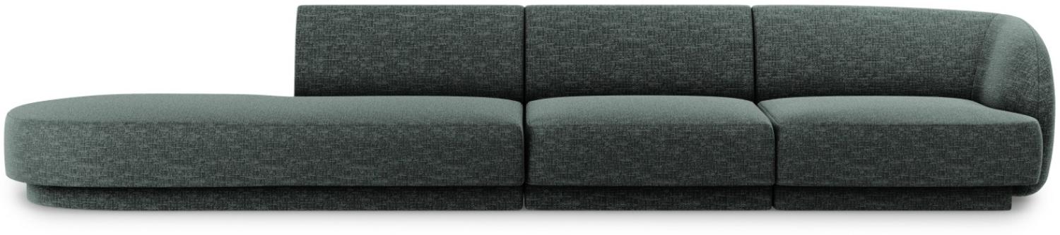Micadoni 4-Sitzer Links Sofa Miley | Bezug Petrol | Beinfarbe Black Plastic Bild 1