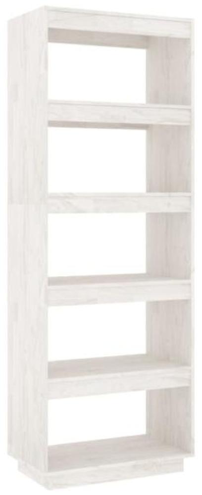 Bücherregal/Raumteiler Weiß 60x35x167 cm Massivholz Kiefer Bild 1
