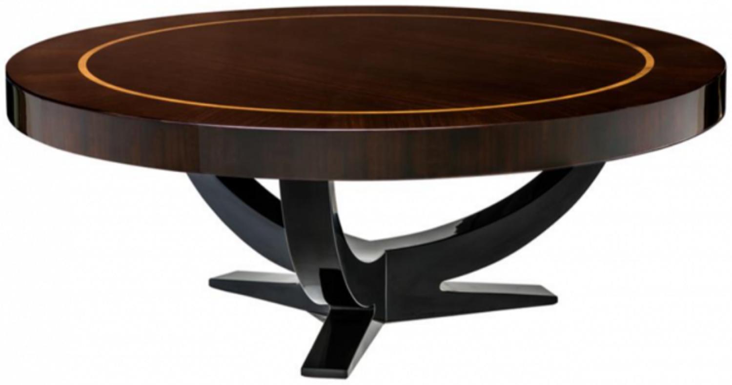 Casa Padrino Art Deco Luxus Couchtisch Durchmesser 100 x H. 38 cm - Wohnzimmer Salon Tisch - Hotel Tisch Möbel Bild 1