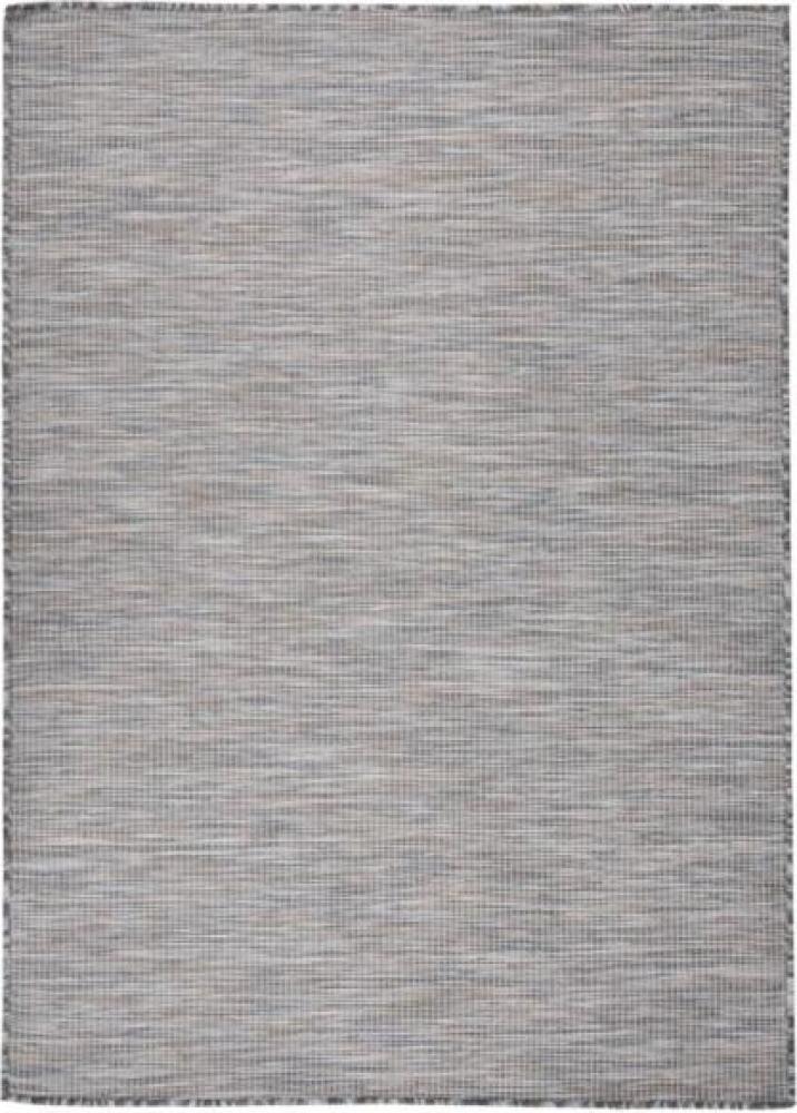 Outdoor-Teppich Flachgewebe 200x280 cm Braun und Schwarz Bild 1