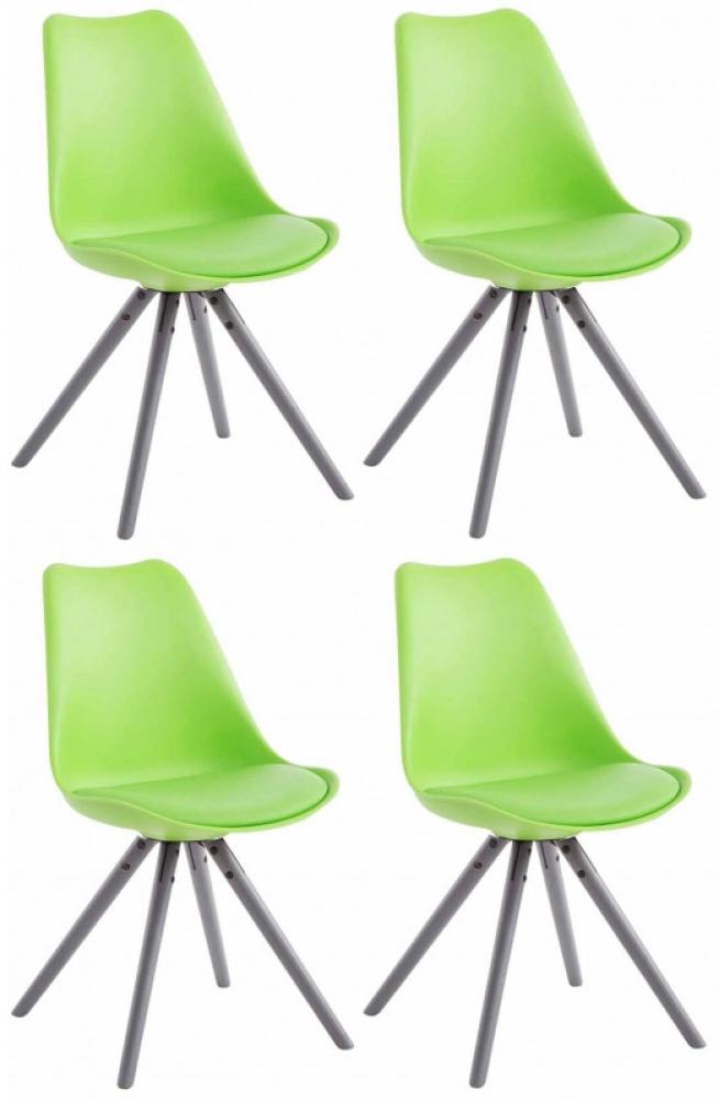 4er Set Stühle Toulouse Kunstleder Rund grau (Farbe: grün) Bild 1