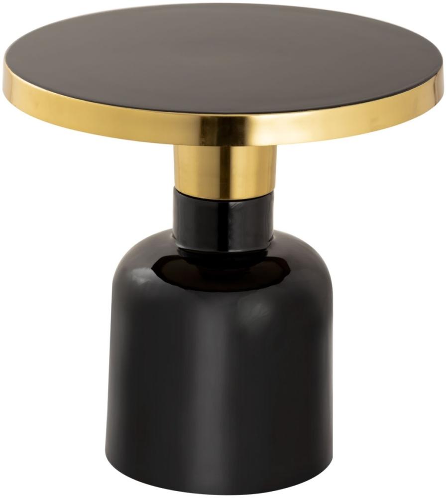 Soma Beistelltisch rund ø 45 H 45 cm Dekotisch Lampentisch Sofatisch Glam Tisch Metall und Emaille (BxHxL) 45 x 45 x 45 schwarz Bild 1