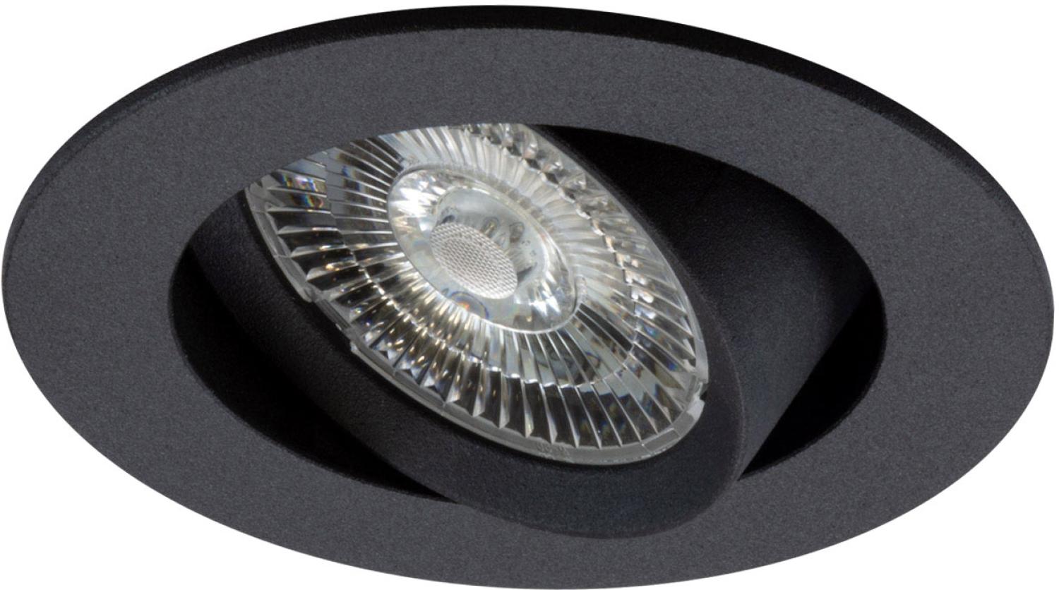 ISOLED LED Einbauleuchte Slim68 schwarz, rund, 9W, warmweiß, dimmbar Bild 1