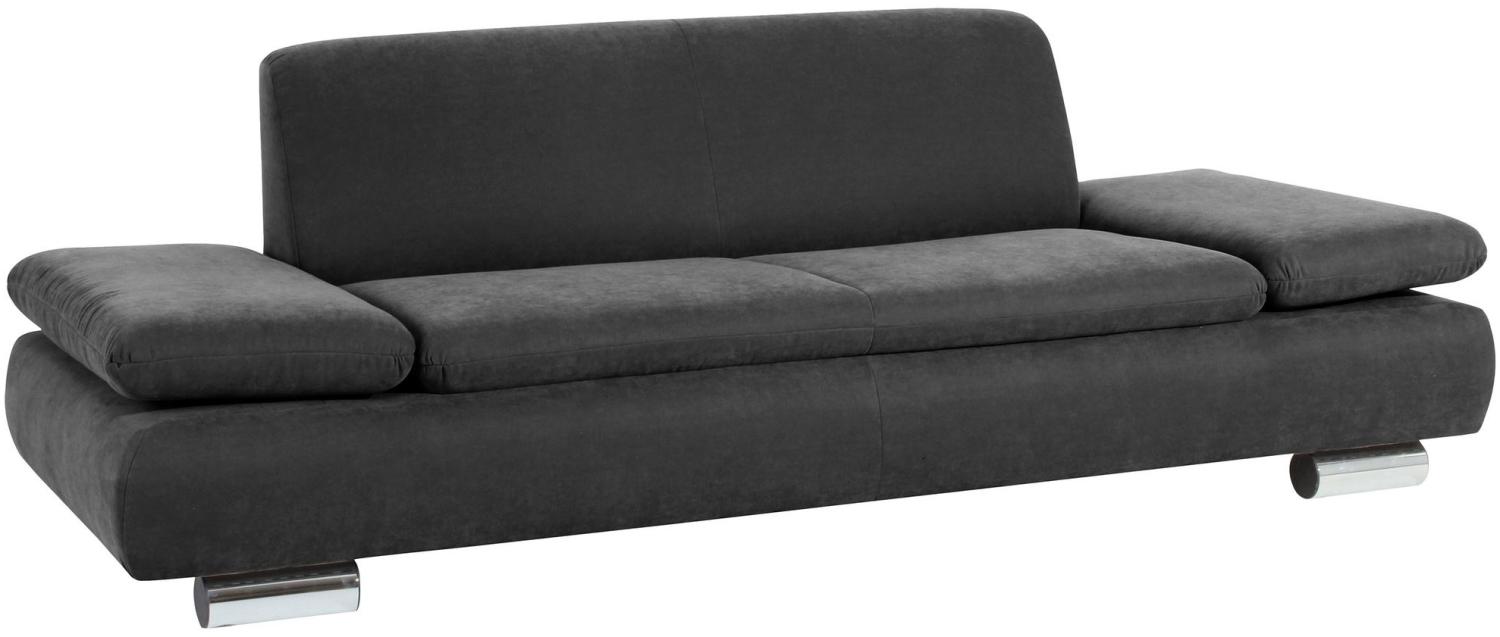 Sofa 2,5-Sitzer Kaye Bezug Veloursstoff Metallfuß verchromt / anthrazit 23132 Bild 1