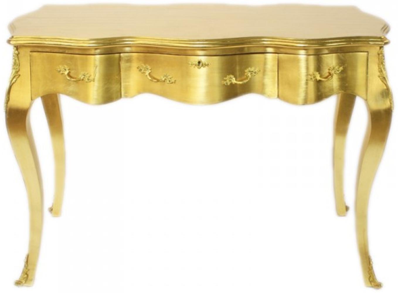 Casa Padrino Barock Schreibtisch Sekretär / Konsole Gold 120 x 60 x H80 cm - Luxus Möbel Bild 1