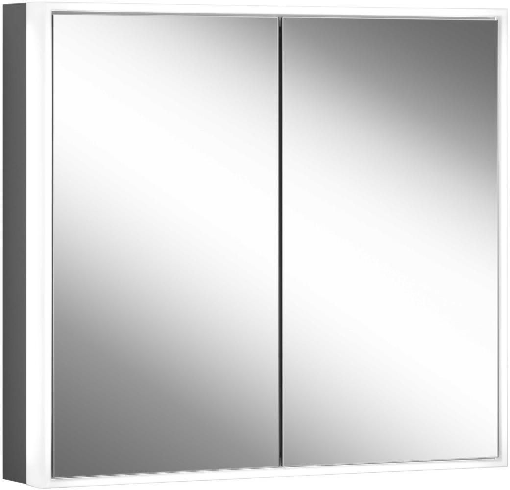 Schneider PREMIUM Line Ultimate LED Lichtspiegelschrank, 2 Doppelspiegeltüren, 825x73,3x15,8cm, 182. 080, Ausführung: EU-Norm/Korpus schwarz matt - 182. 080. 02. 41 Bild 1