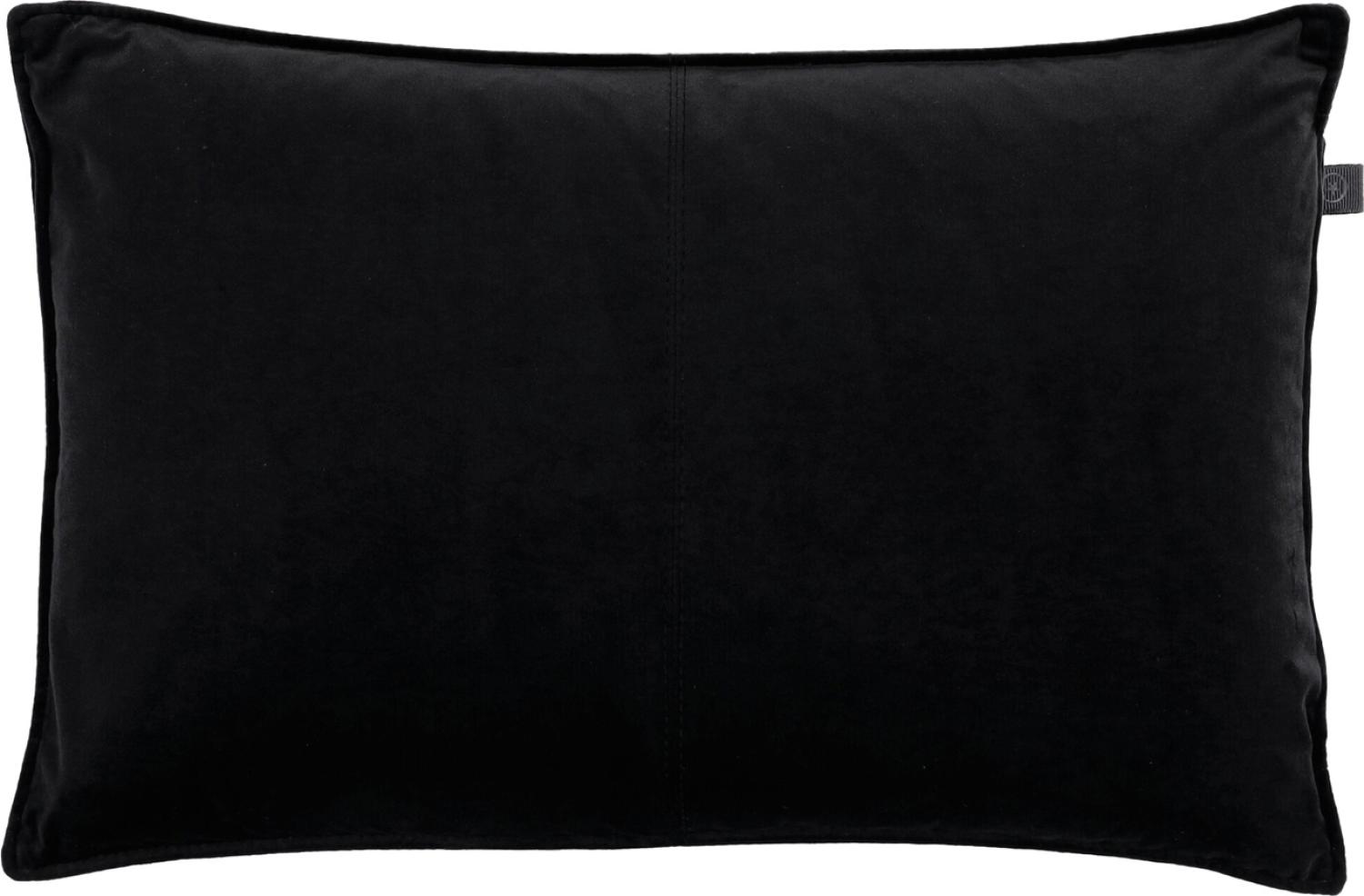 Overseas Middlestitch Samtkissen, 100% Polyester in Schwarz, 40 x 60 cm Bild 1