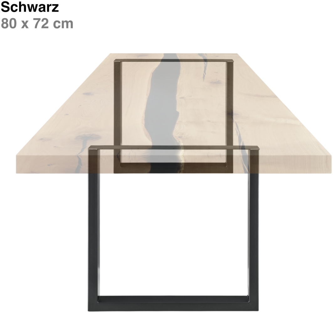 Tischgestell | 2 Stück | Rechteckig | 80x72 cm | Stahl - Schwarz Bild 1
