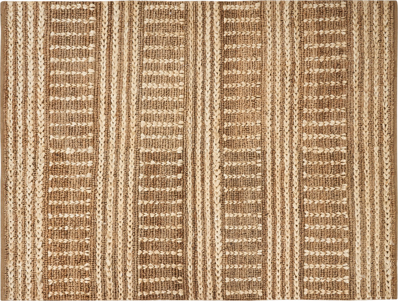 Teppich Jute beige 160 x 230 cm Streifenmuster Kurzflor KAMBERLI Bild 1