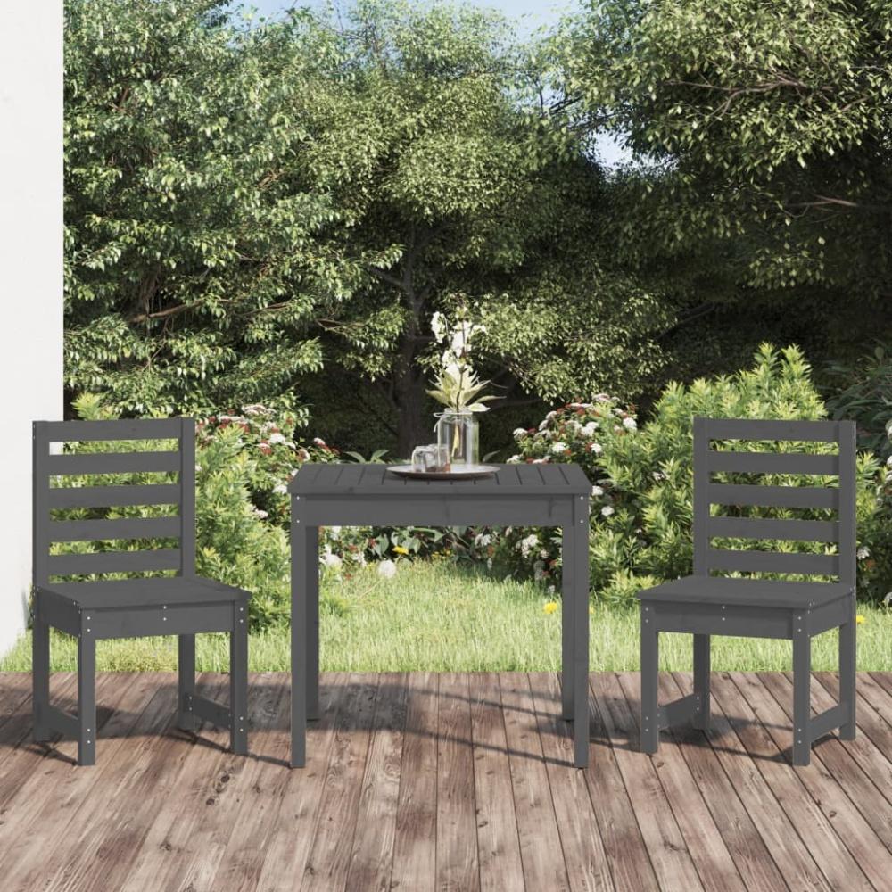 vidaXL 3-tlg. Garten-Bistro-Set Grau Massivholz Kiefer Bild 1