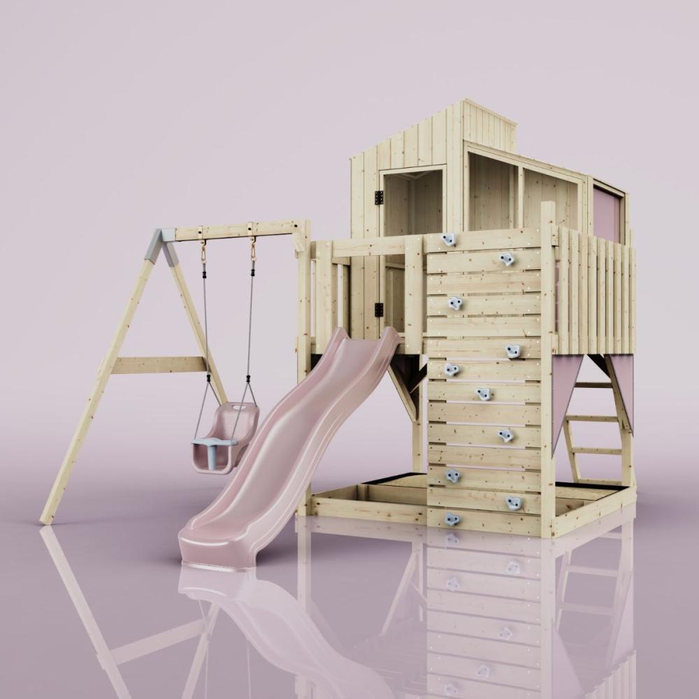 PolarPlay Spielturm Lotta aus Holz in Rosa Bild 1