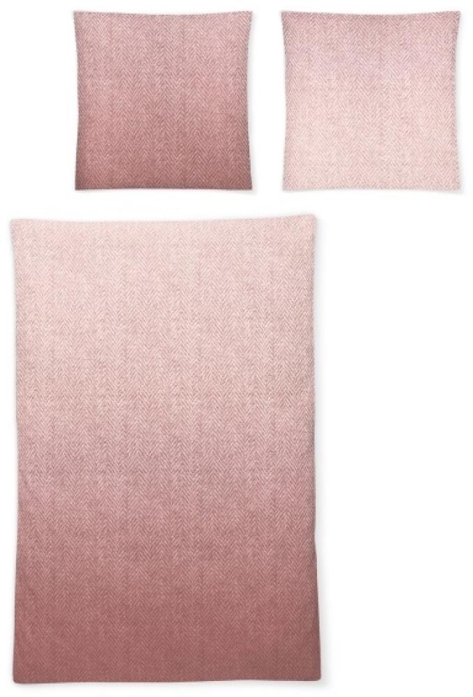 irisette Biber-Bettwäsche FEEL 155 x 220 cm rosa Bild 1
