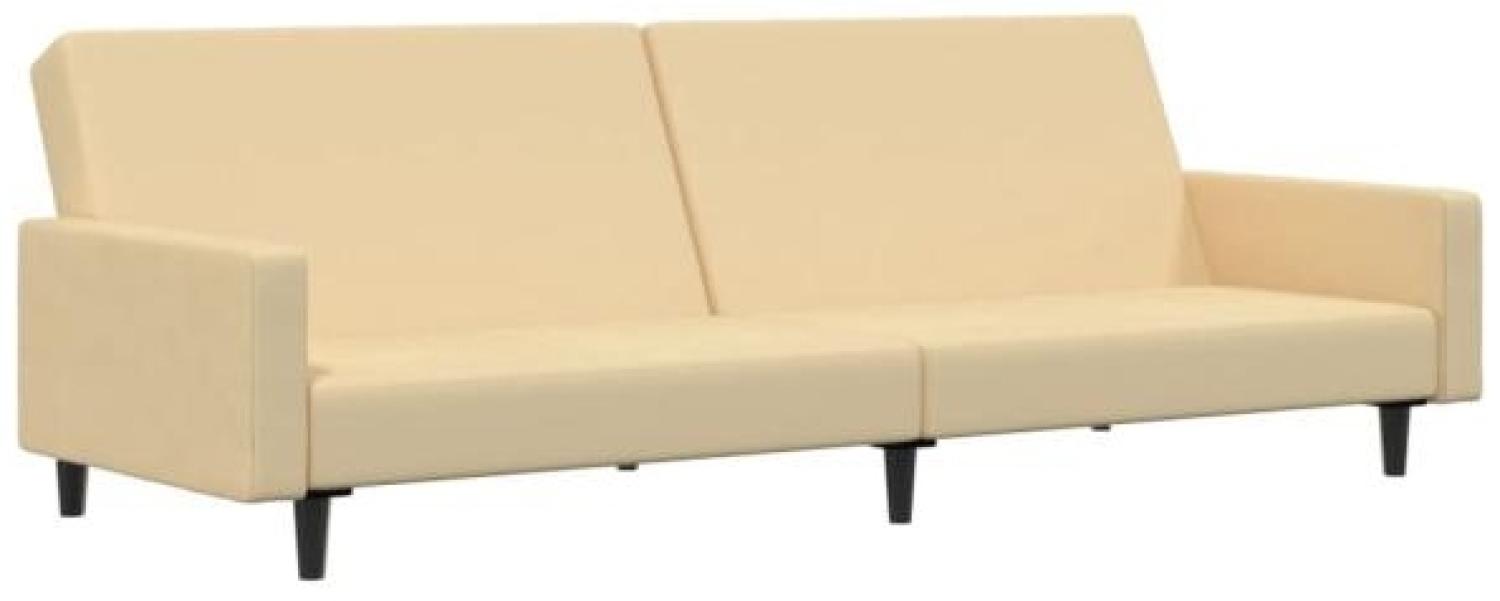 Schlafsofa 2-Sitzer Creme Samt [337319] Bild 1