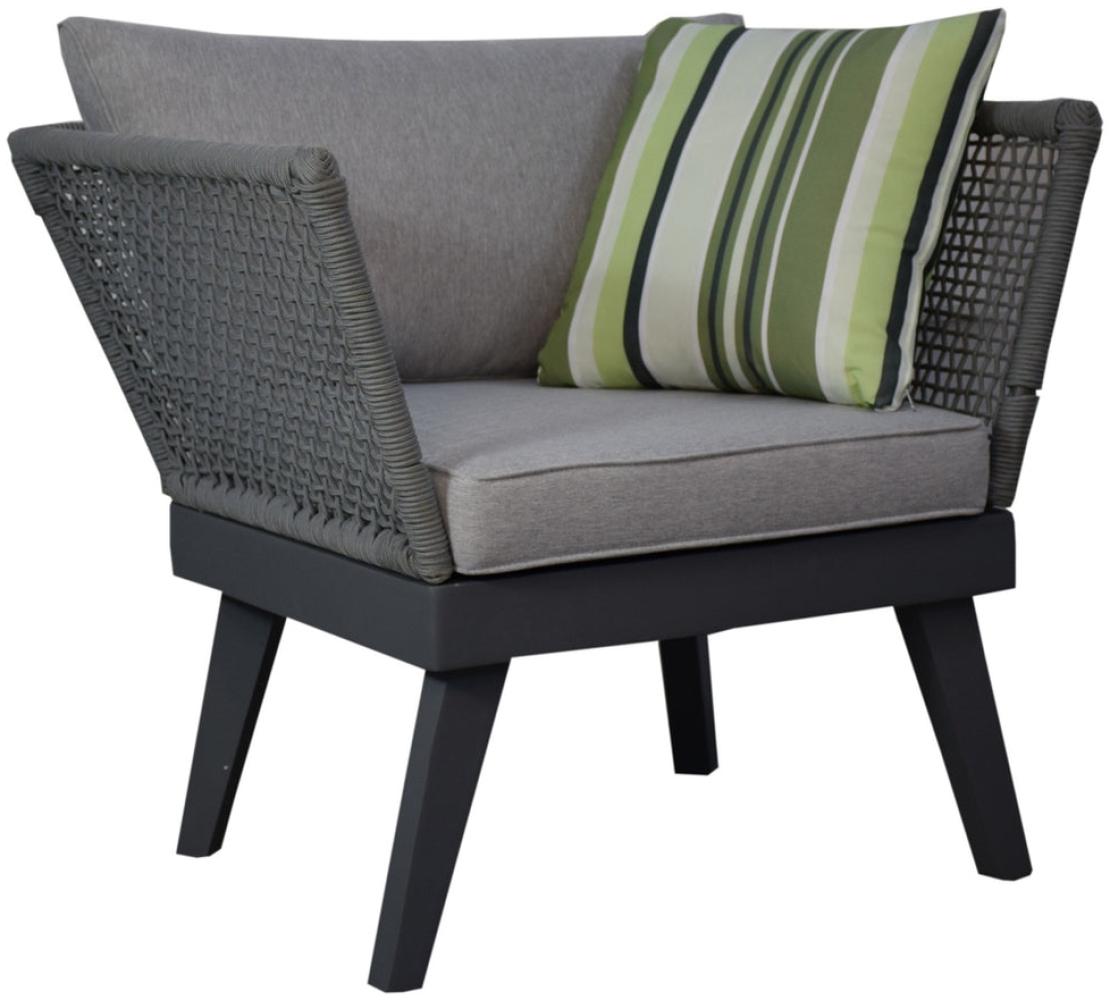 Luxus Premium Garten Lounge Sessel SET Gartensofa Gartenmöbel grau Bild 1