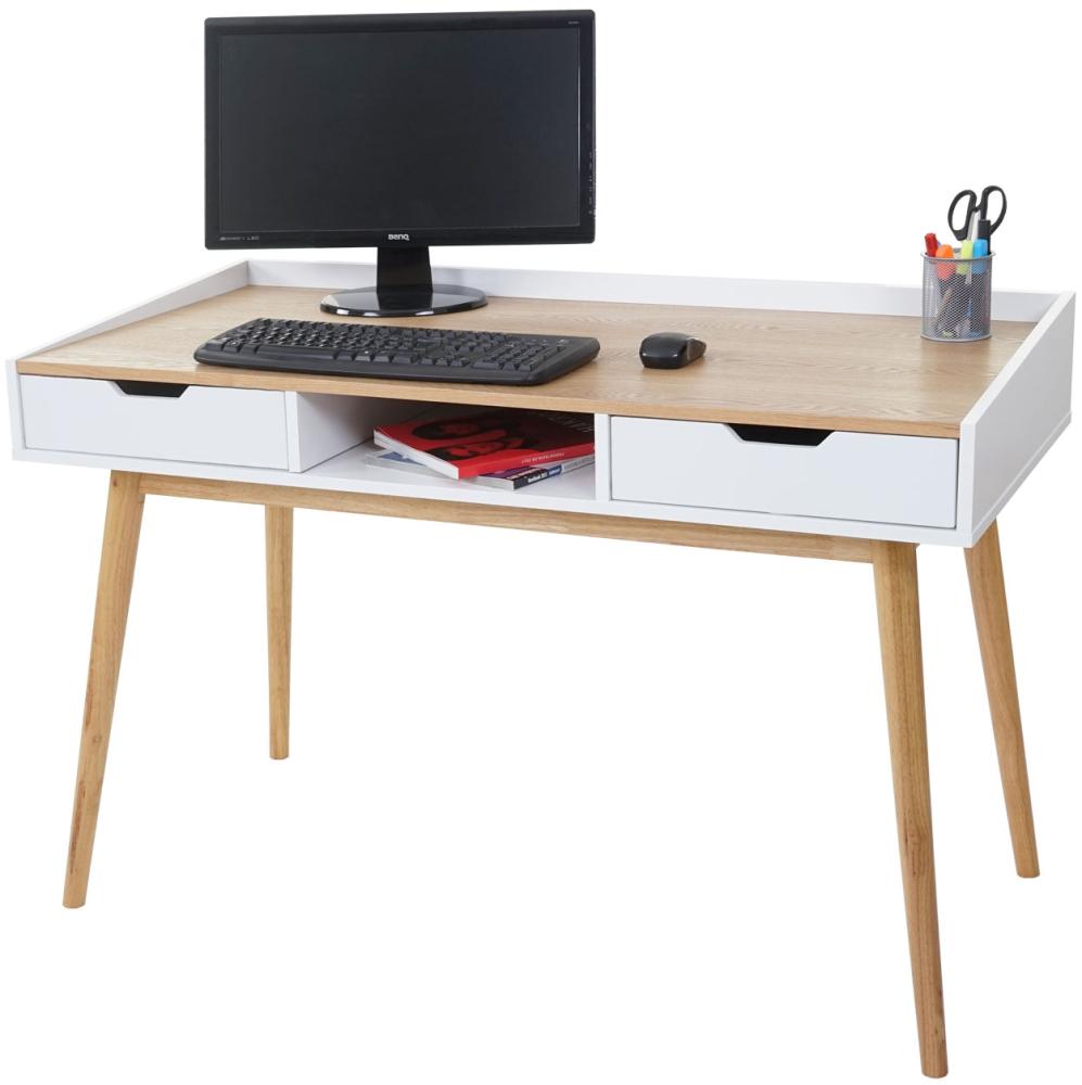 Schreibtisch HWC-A70, 120x55cm Esche-Optik Bild 1