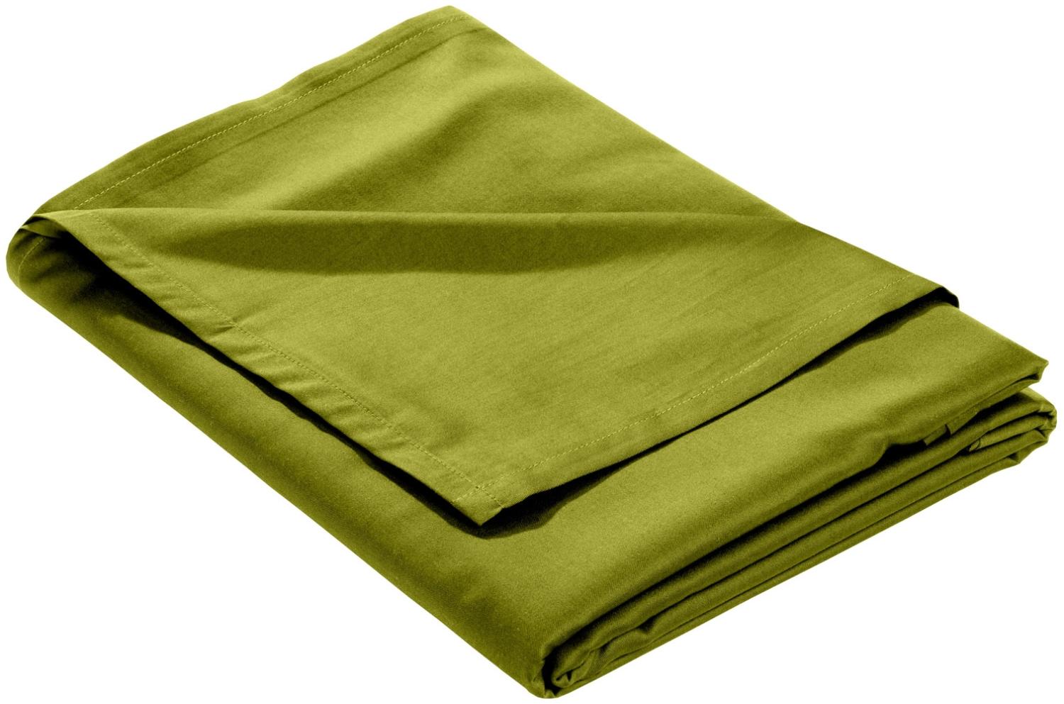 Mako Satin Bettlaken ohne Gummizug grün 240x280cm Bild 1