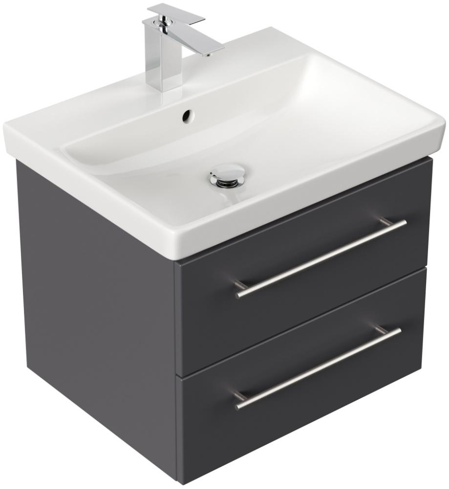 Badmöbel mit Villeroy & Boch Avento Waschbecken 60cm SoftClose anthrazit : Anthrazit Bild 1