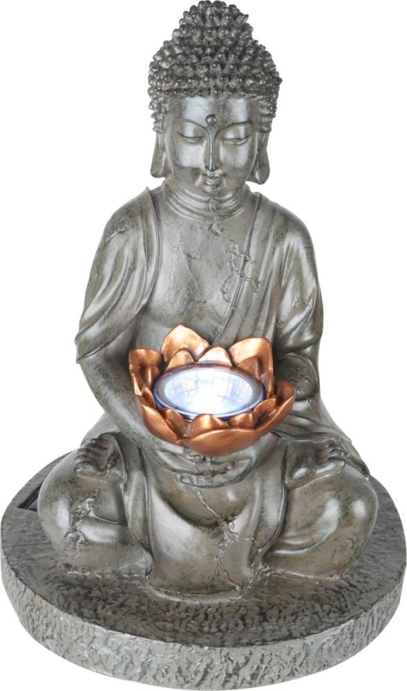 Globo Solarleuchte "Buddhastatue" Kunststoff Grau, 1xLED Bild 1