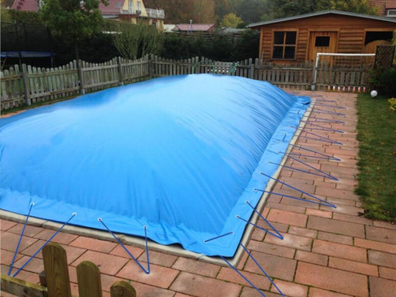 aufblasbare Winterplane für rechteckige Pools 8,00 x 4,50 cm Blau Bild 1
