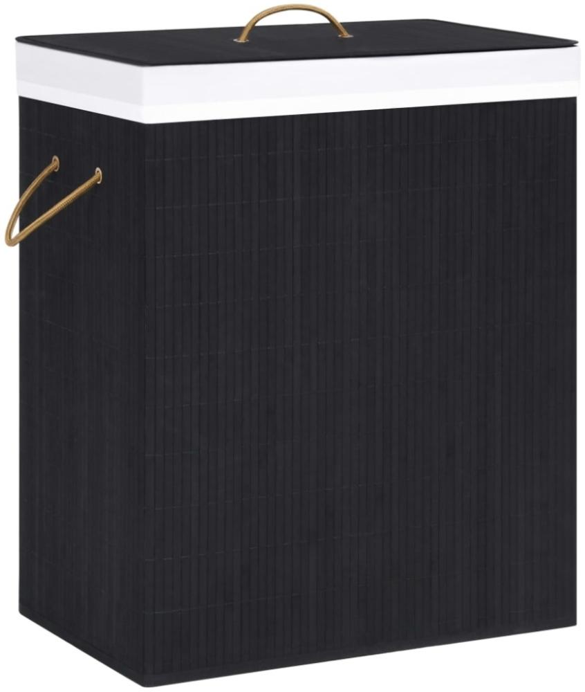 vidaXL Bambus-Wäschekorb mit 2 Fächern Schwarz 100 L Bild 1