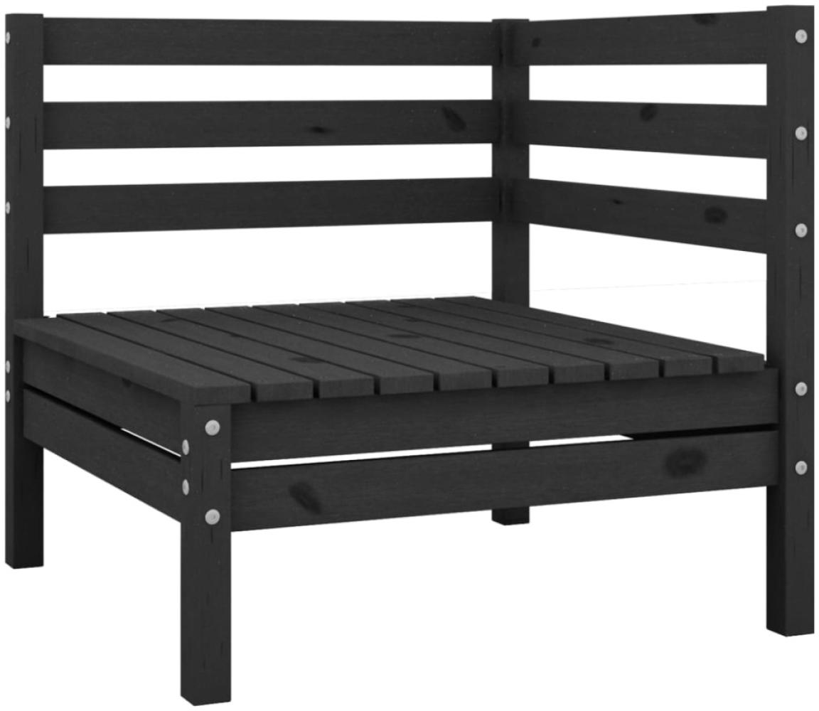 vidaXL Garten-Ecksofa Schwarz Massivholz Kiefer Bild 1