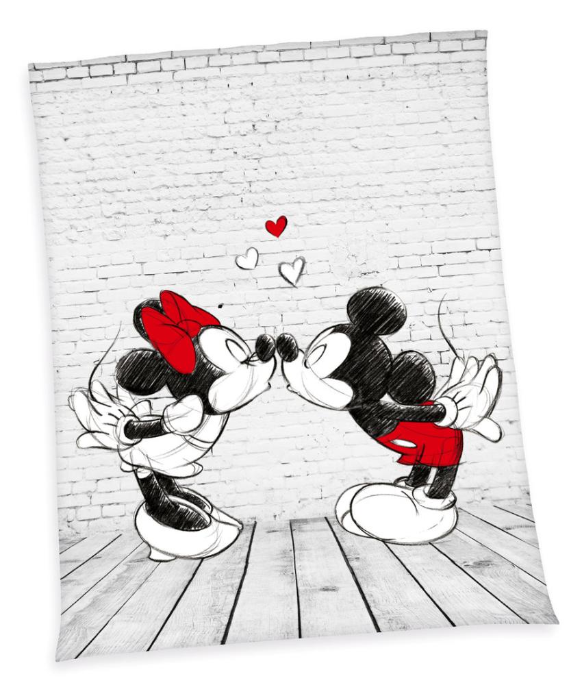 Kuscheldecke Disney`s Mickey & Minnie Mouse 150 x 200cm Bild 1