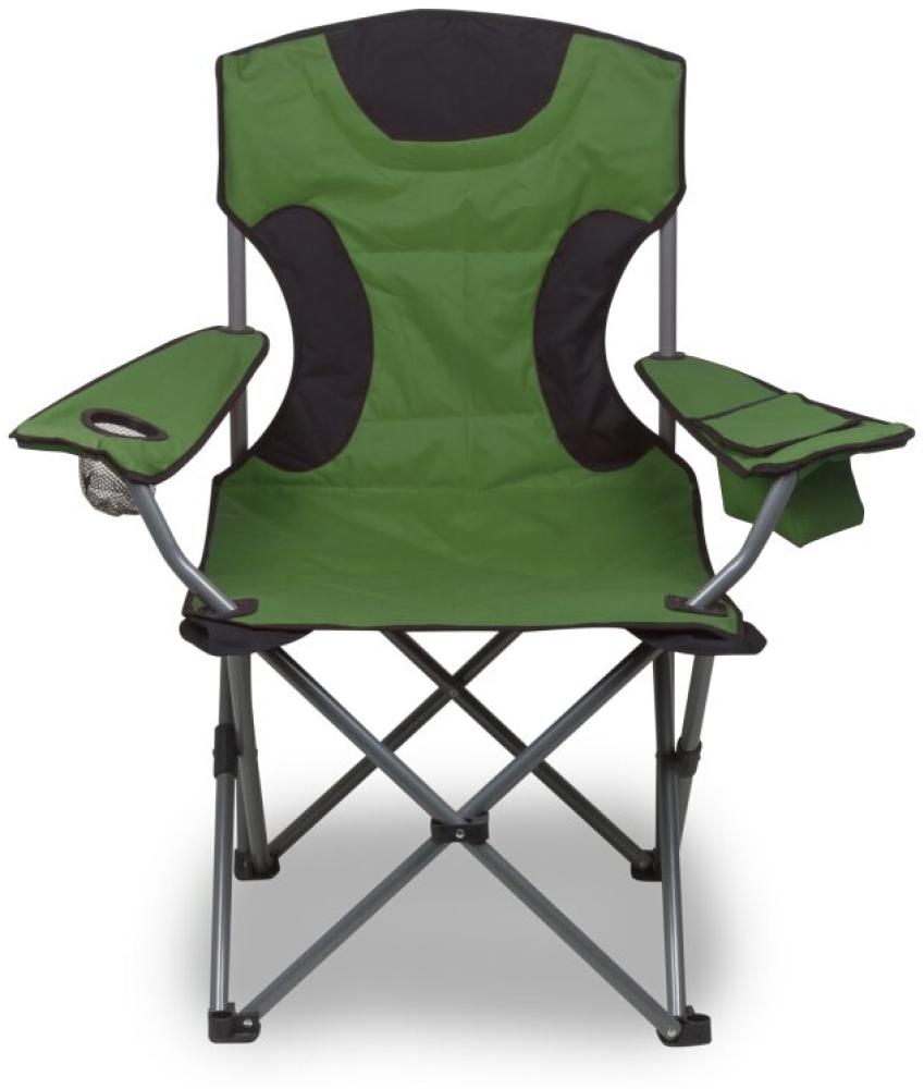 Campingstuhl grün/schwarz mit Kühltasche Bild 1