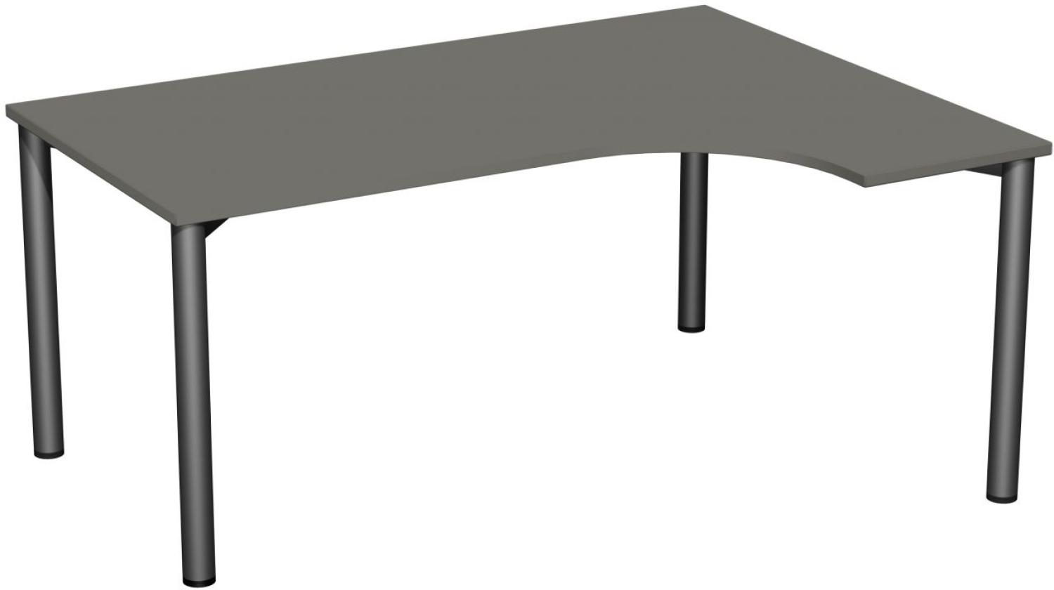 PC-Schreibtisch '4 Fuß Flex' rechts, 160x120cm, Graphit / Anthrazit Bild 1