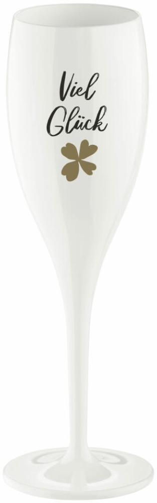 Koziol Sektglas Cheers No. 1 Viel Glück, Kunststoff, Cotton White, 100 ml, 4047525 Bild 1