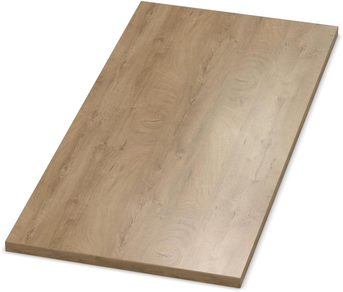 AUPROTEC Tischplatte 19mm Eiche ENDgrain Classic 1600 mm x 900 mm Holzplatte Dekor Spanplatte mit Umleimer ABS Kante Auswahl: 160x90 cm Bild 1