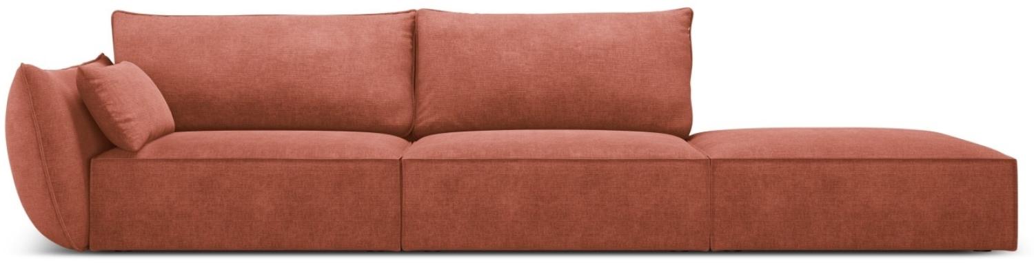 Micadoni 4-Sitzer Rechts Sofa Kaelle | Bezug Terracotta | Beinfarbe Black Plastic Bild 1
