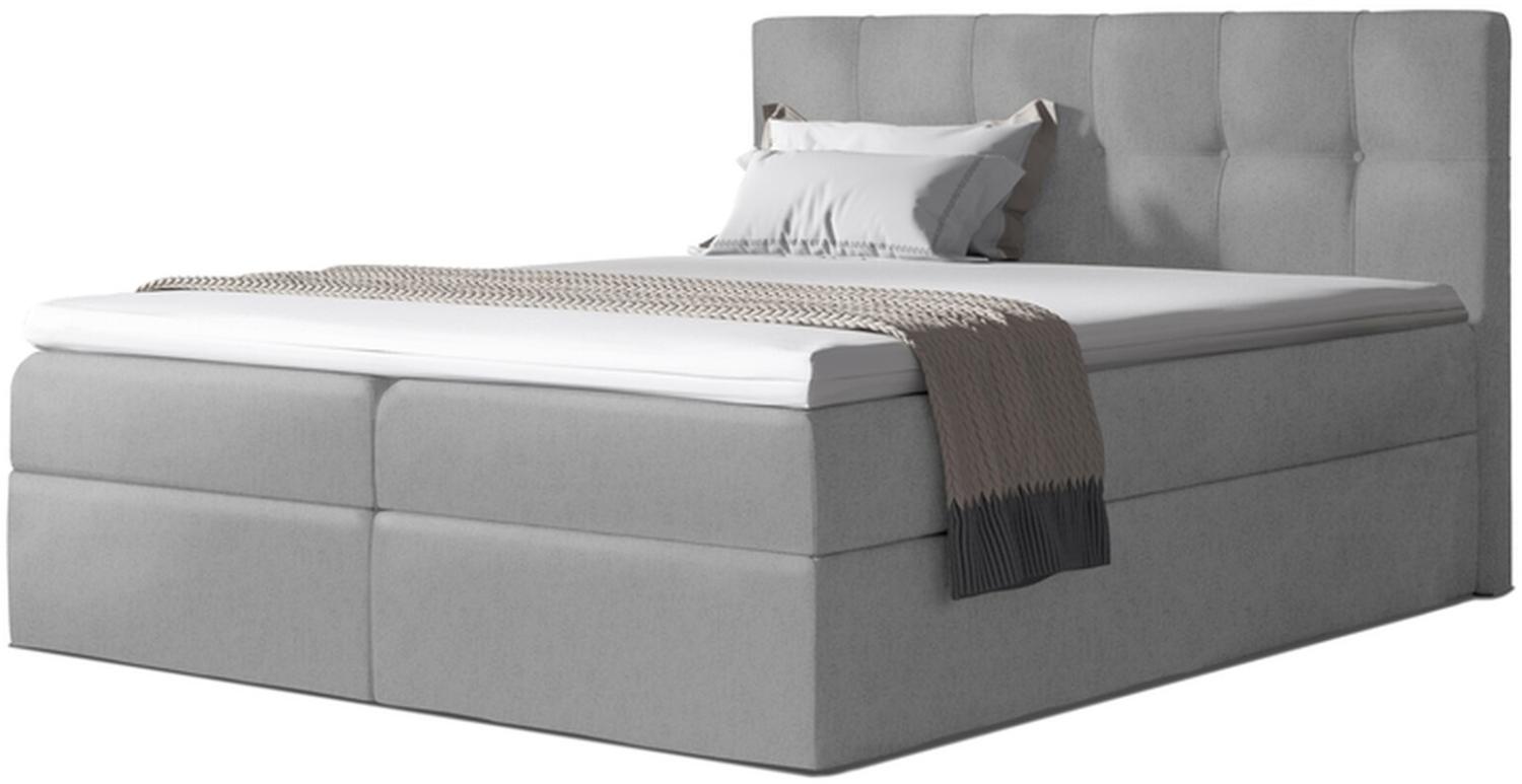 Stylefy 'Cesar' Boxspringbett Velours Dunkelblau 120 x 200 cm Bild 1