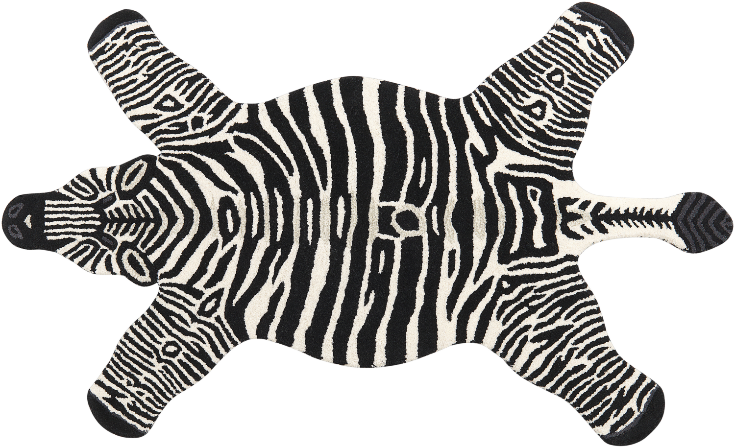 Kinderteppich Wolle schwarz weiß 100 x 160 cm Zebramotiv MARTY Bild 1