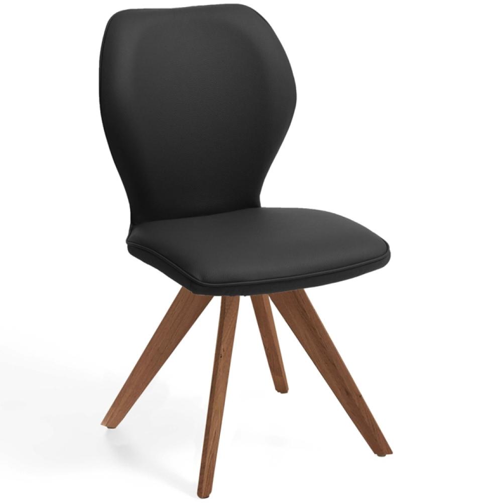 Niehoff Sitzmöbel Colorado Trend-Line Design-Stuhl Gestell Wild-Nussbaum - Leder Napoli schwarz Bild 1