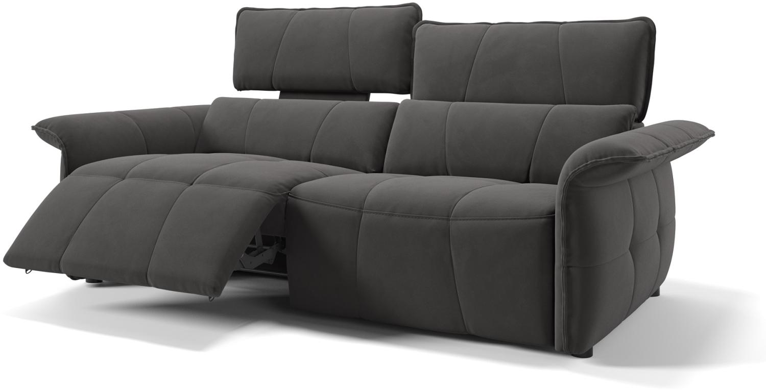 Sofanella 3-Sitzer ADRIA Stoffbezug Sofagarnitur Couch in Dunkelgrau Bild 1
