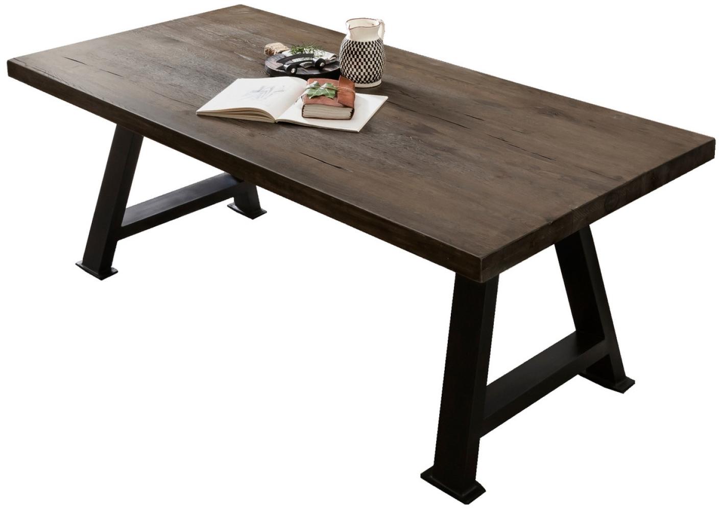 TABLES&Co Tisch 240x100 Balkeneiche Carbongrau Metall Schwarz Bild 1